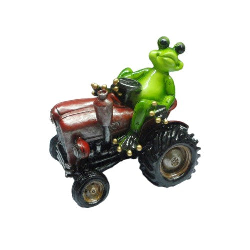 FROG RIDING TRACTOR