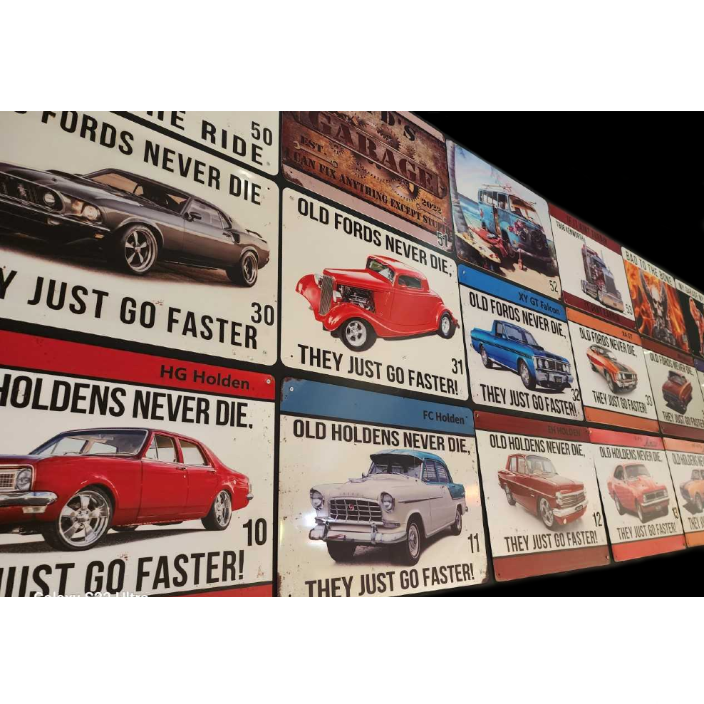 ASSORTED XL TIN SIGNS