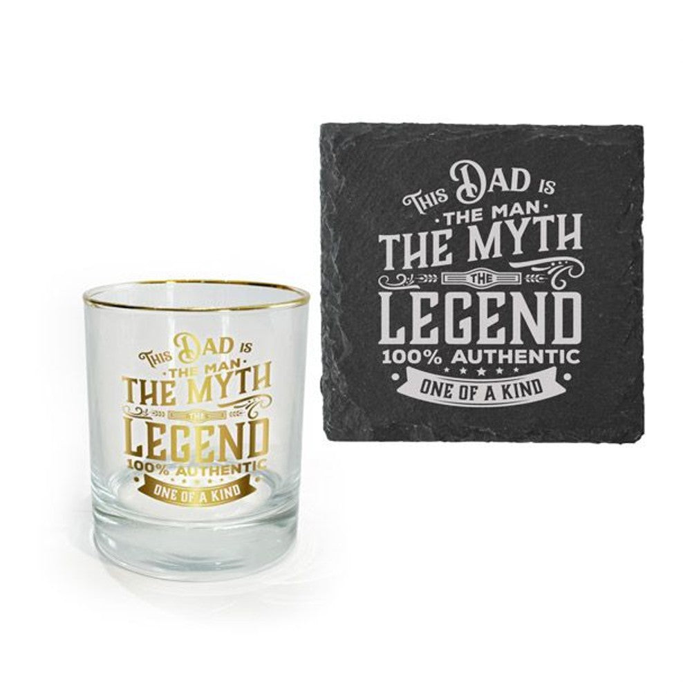 LEGENDS GLASS AND COASTERS