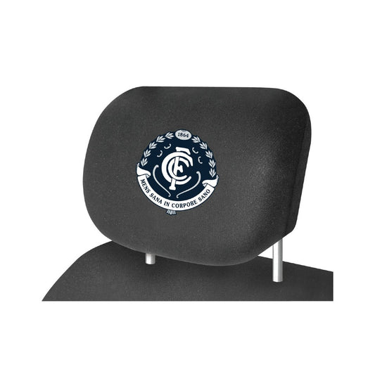 AFL HEAD REST COVER PAIR CARLTON