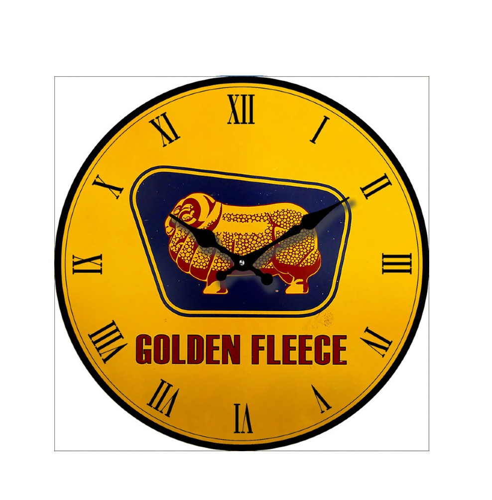 GOLDEN FLEECE GLASS CLOCK