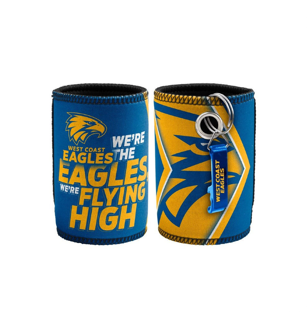 WEST COAST EAGLES AFL STUBBY HOLDER WITH BOTTLE OPENER