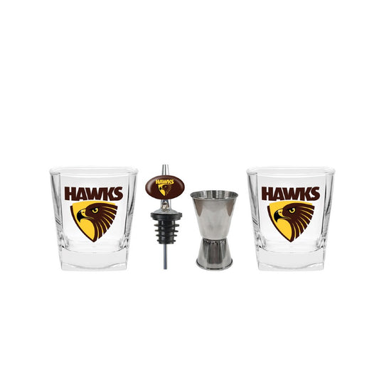 AFL 2x GLASSES, JIGGER & POURER SET HAWTHORN