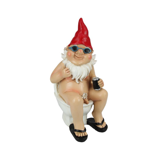 NUDE GNOME ON THE TOILET