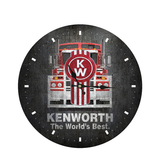 KENWORTH ROUND METAL CLOCK