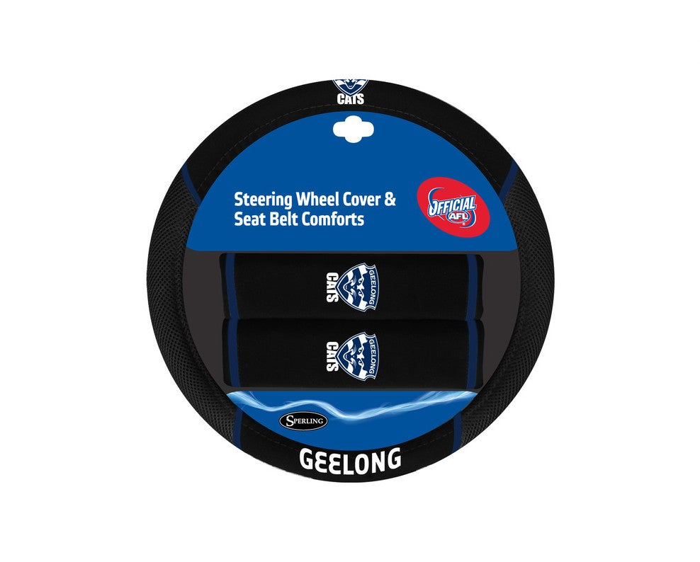 AFL STEERING / BELT COVER SETS GEELONG ONE SIZE