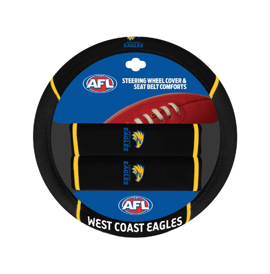 AFL STEERING / BELT COVER SETS WEST COAST EAGLES ONE SIZE