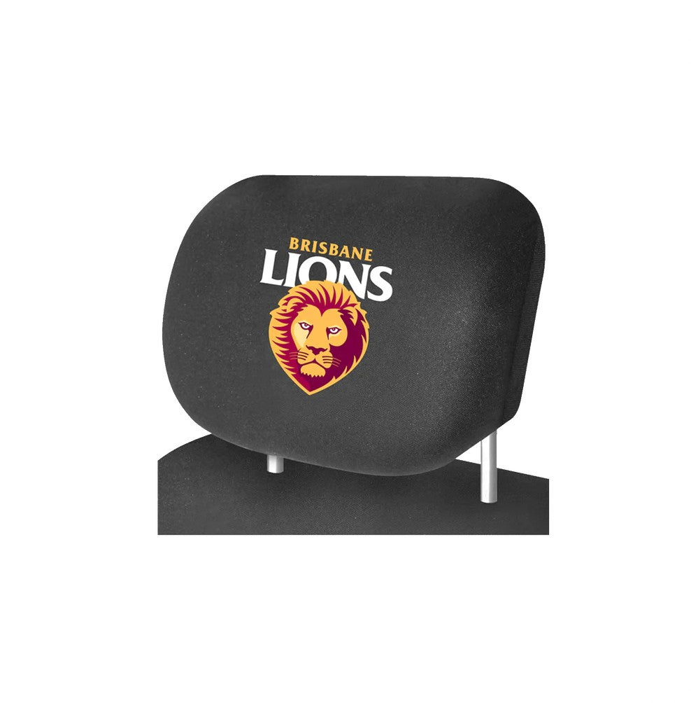 AFL HEAD REST COVER PAIR BRISBANE LIONS