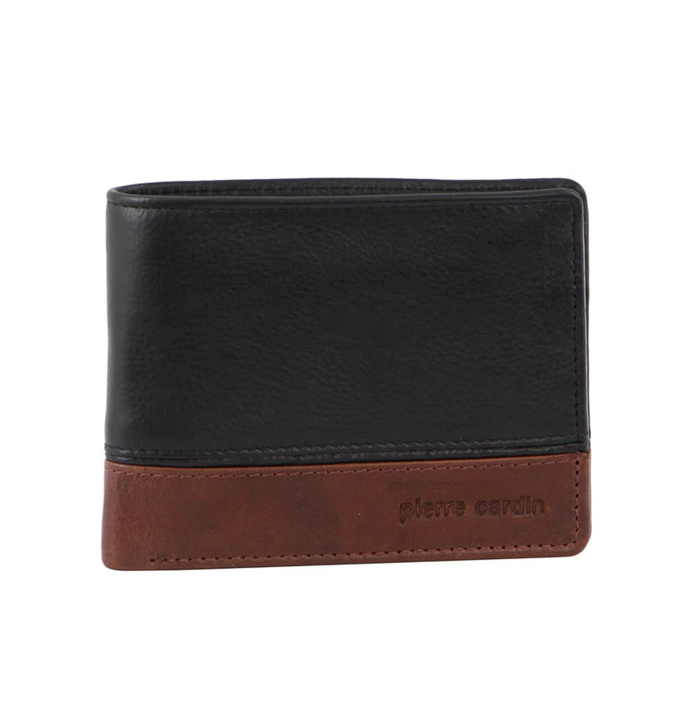 PIERRE CARDIN LEATHER 2-TONE MENS TRI-FOLD WALLET