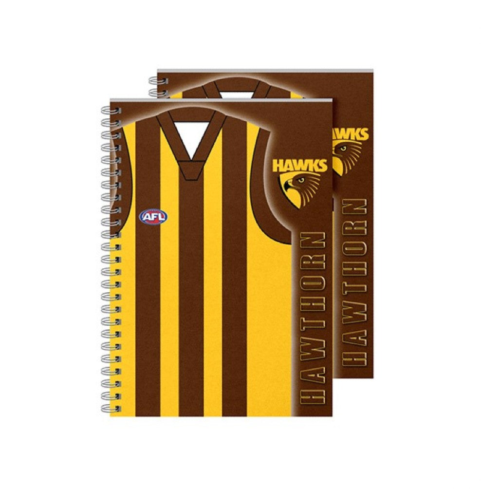 AFL NOTEBOOK 2PK HAWTHORN