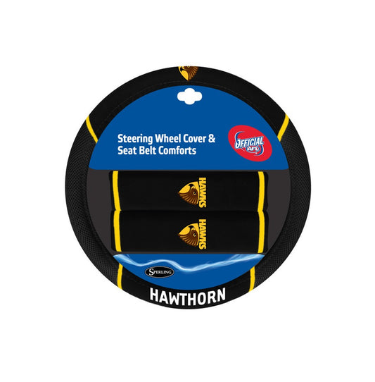 AFL STEERING / BELT COVER SETS HAWTHORN ONE SIZE