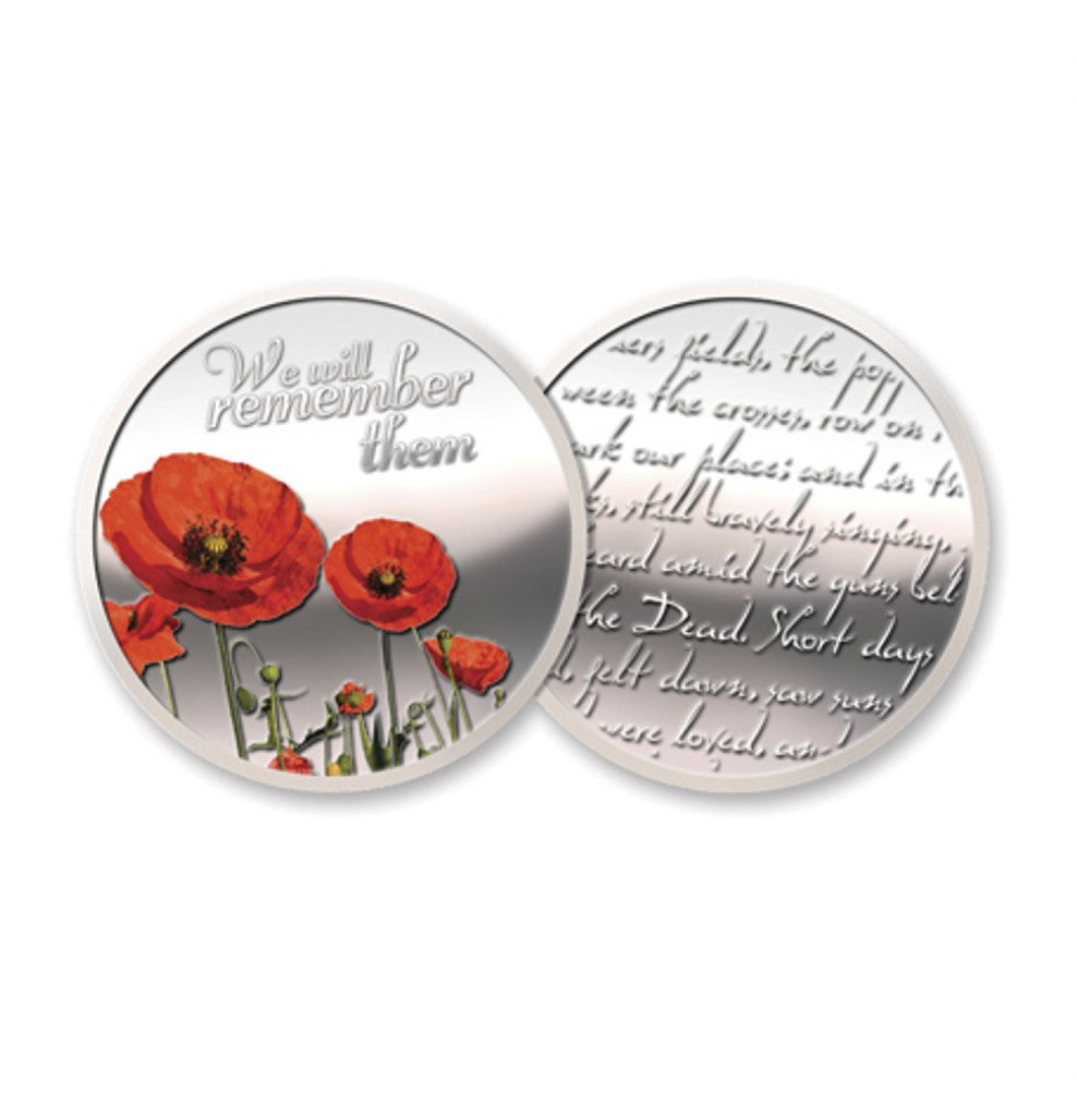 SILVER PLATED POPPY MEDALLION