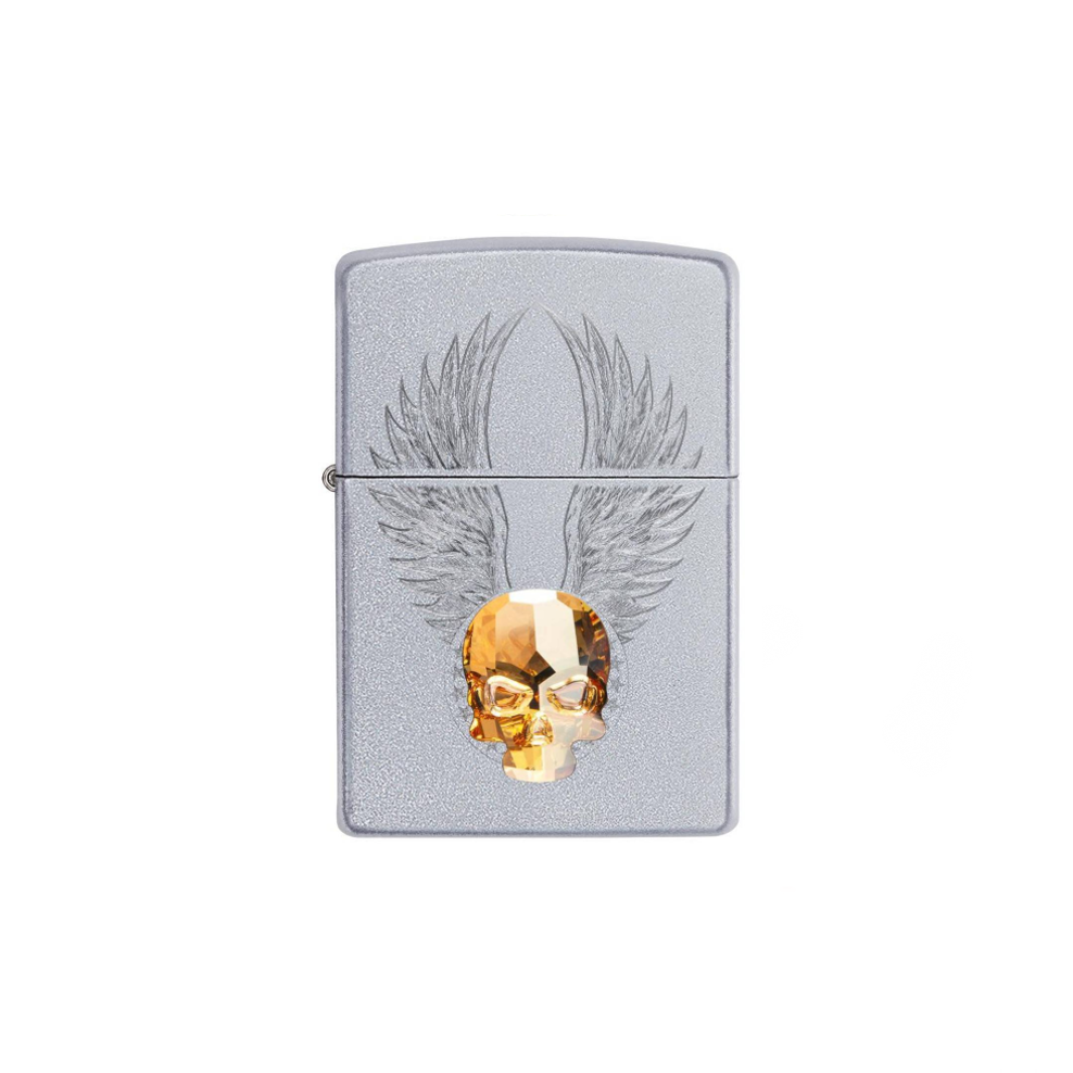 CRYSTAL GOLD SKULL ZIPPO