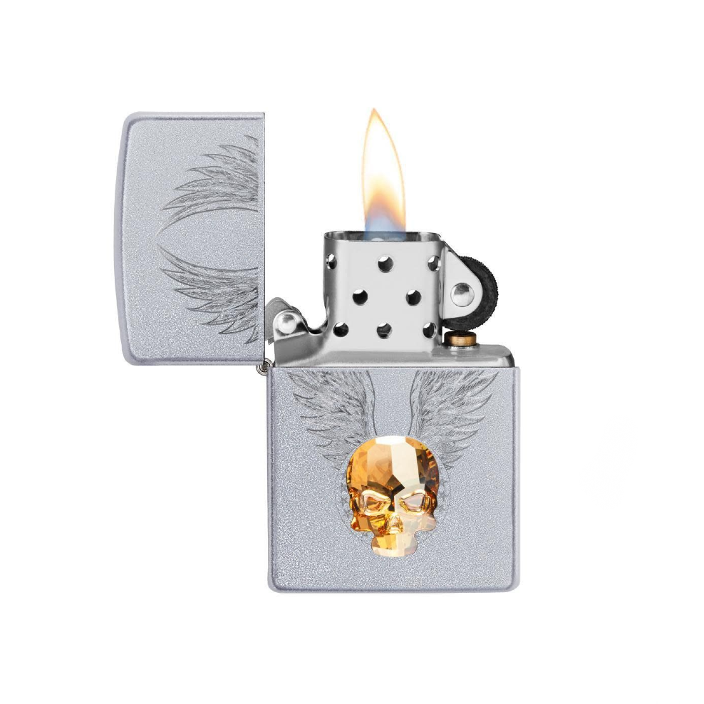 CRYSTAL GOLD SKULL ZIPPO
