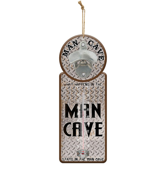 MAN CAVE THERMOMETER BOTTLE OPENER