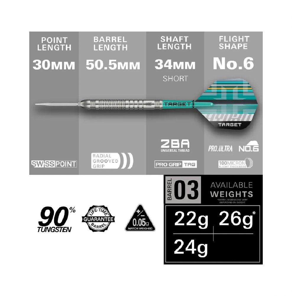 HYDRO 90% STEEL TIP DARTS 03 SP