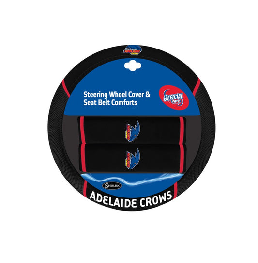 AFL STEERING / BELT COVER SETS ADELIADE CROWS ONE SIZE