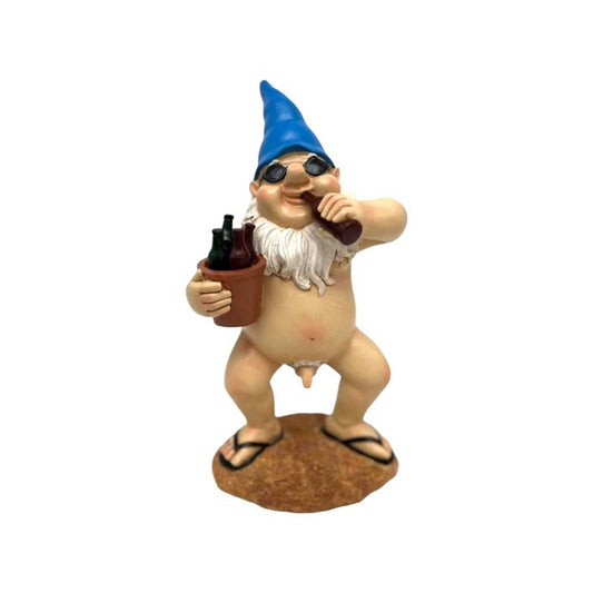 NAKED DRINKING BEER GNOME