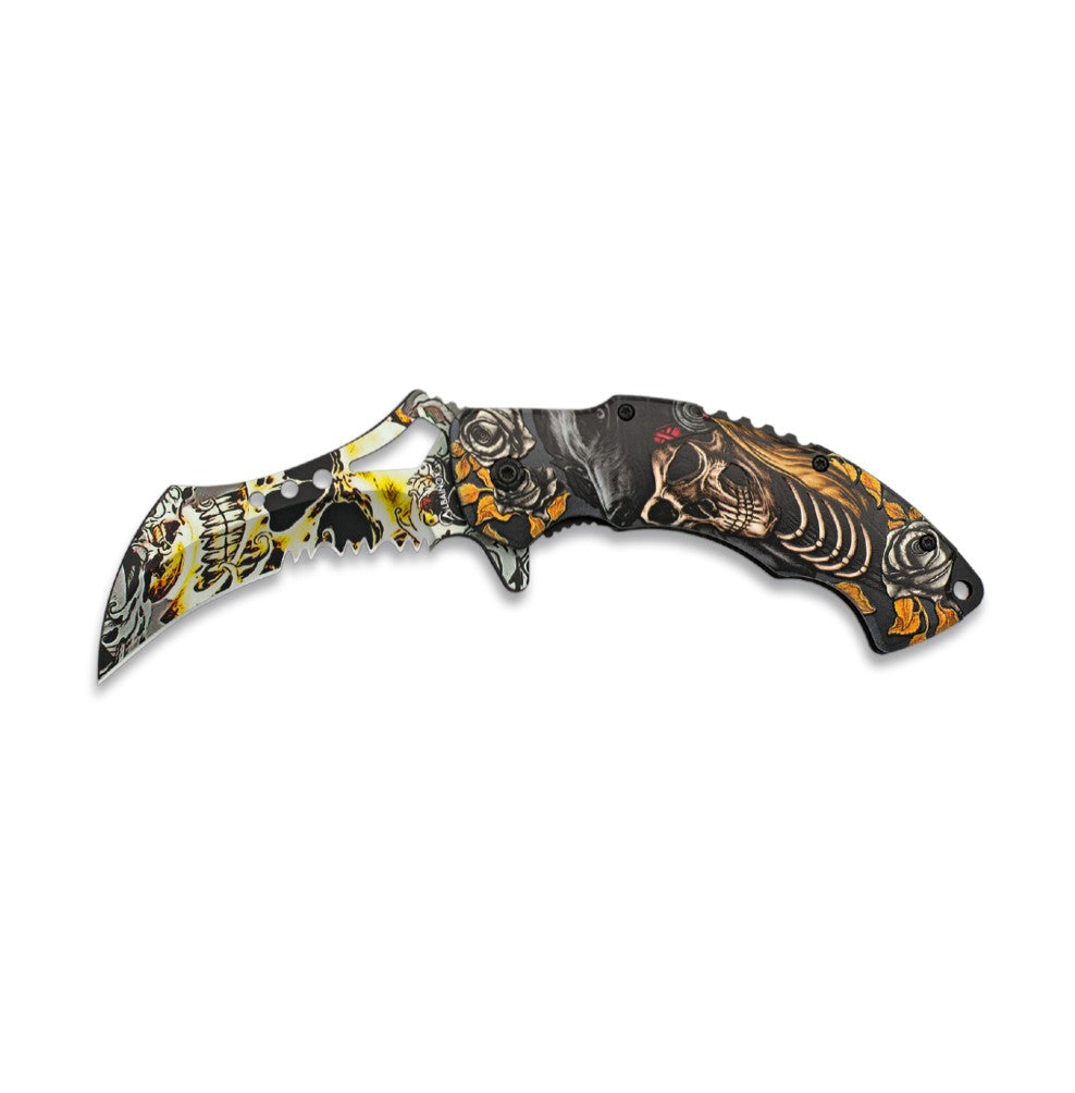 3D SKULL FOLDING KNIFE