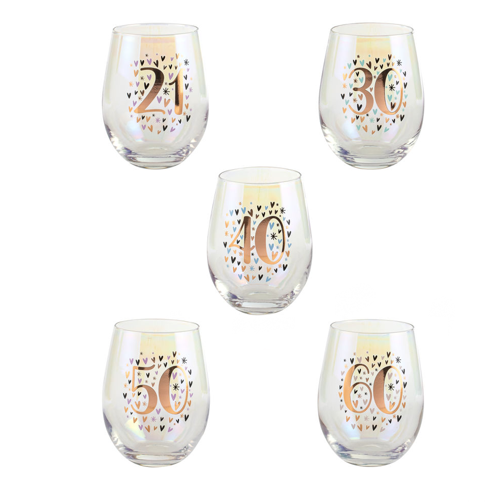 RAINBOW PASTEL STEMLESS WINE GLASS