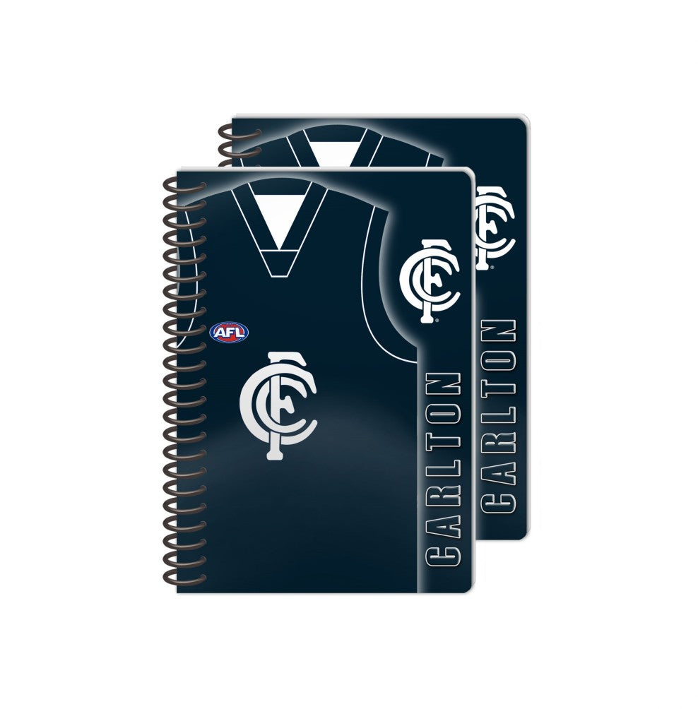 AFL NOTEBOOK 2PK CARLTON