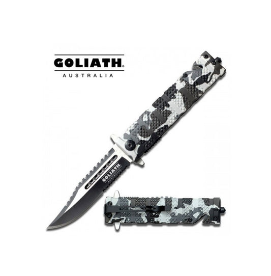 GOLIATH SNOW CAMO FOLDING KNIFE
