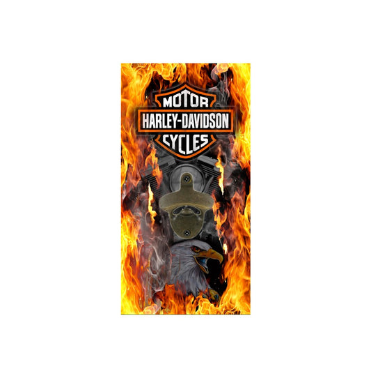 HARLEY FLAMES WALL MOUNTED BOTTLE OPENER