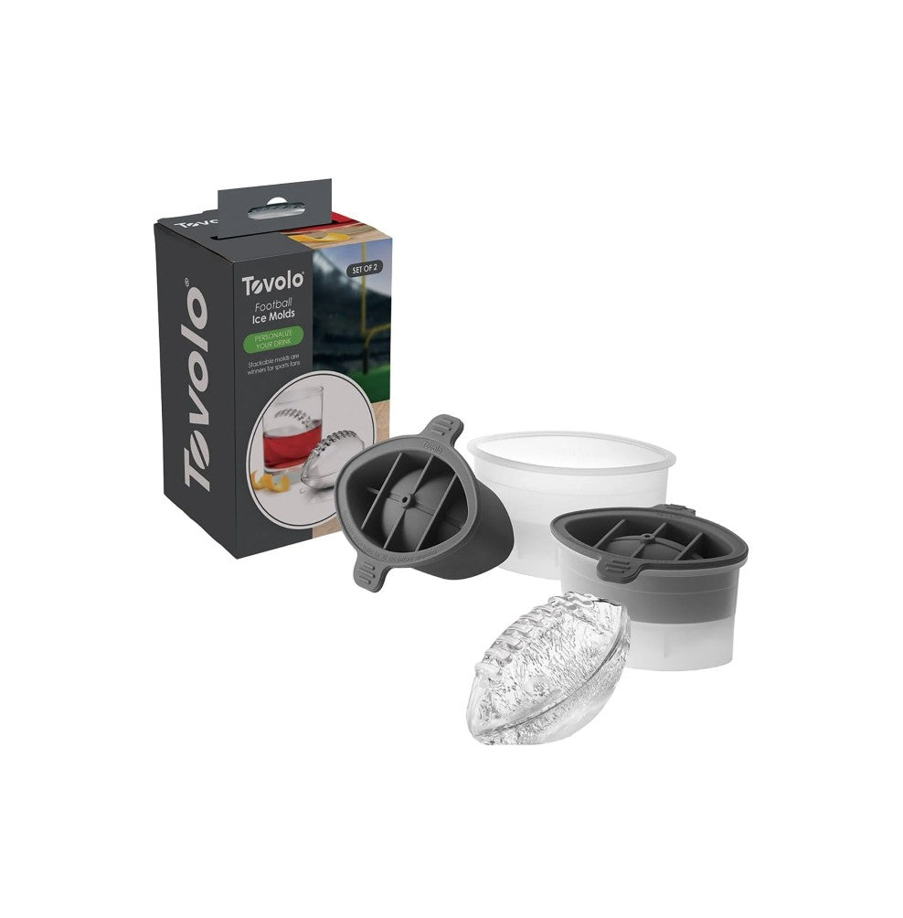 FOOTBALL ICE CUBE MOLDS 2 SET