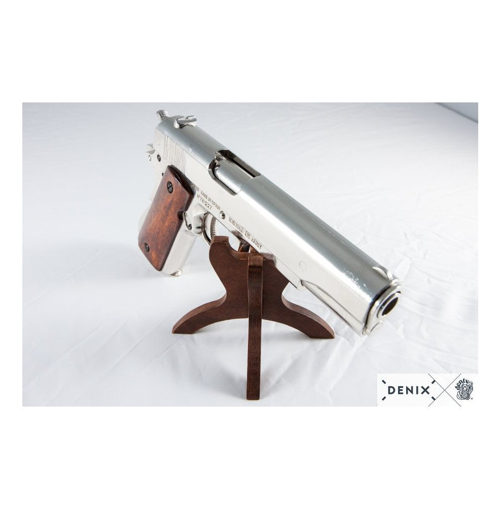 COLT 45 GOVERNMENT NICKEL WOOD HANDLE