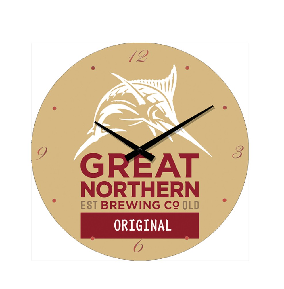 GREAT NORTHERN GLASS CLOCK 30CM