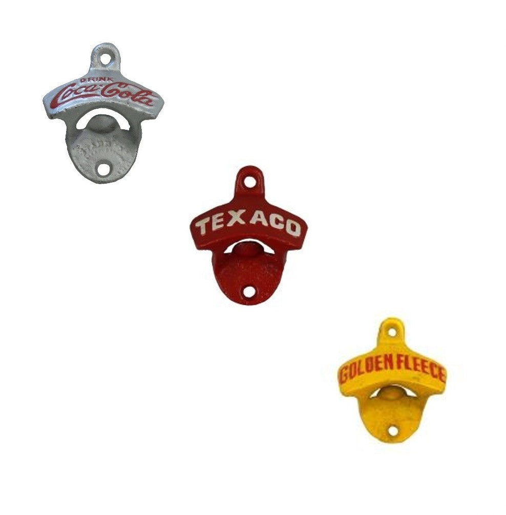 ASSORTED WALL MOUNTED CAST BOTTLE OPENER