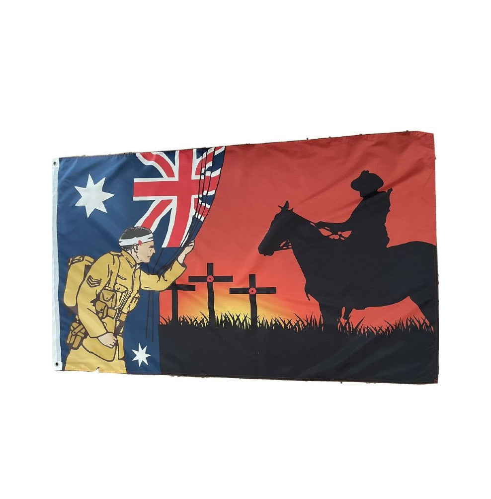 LEST WE FORGET FLAG WAR HORSE