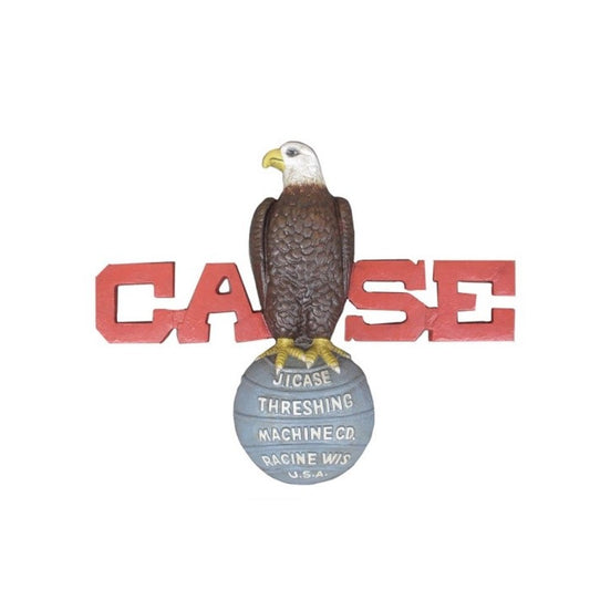 CASE EAGLE ON BALL CAST IRON SIGN