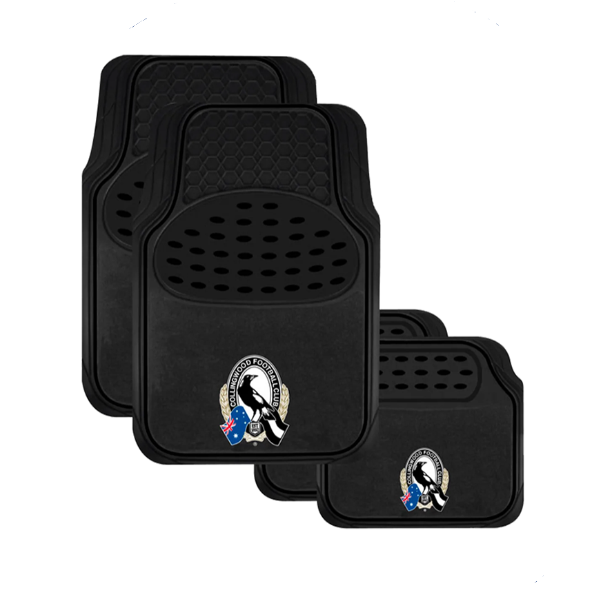 AFL CAR FLOOR MAT SET 4 COLLINGWOOD