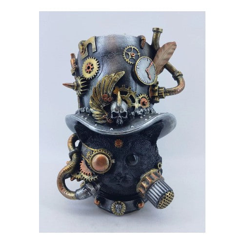 STEAMPUNK CAT HAT SKULL