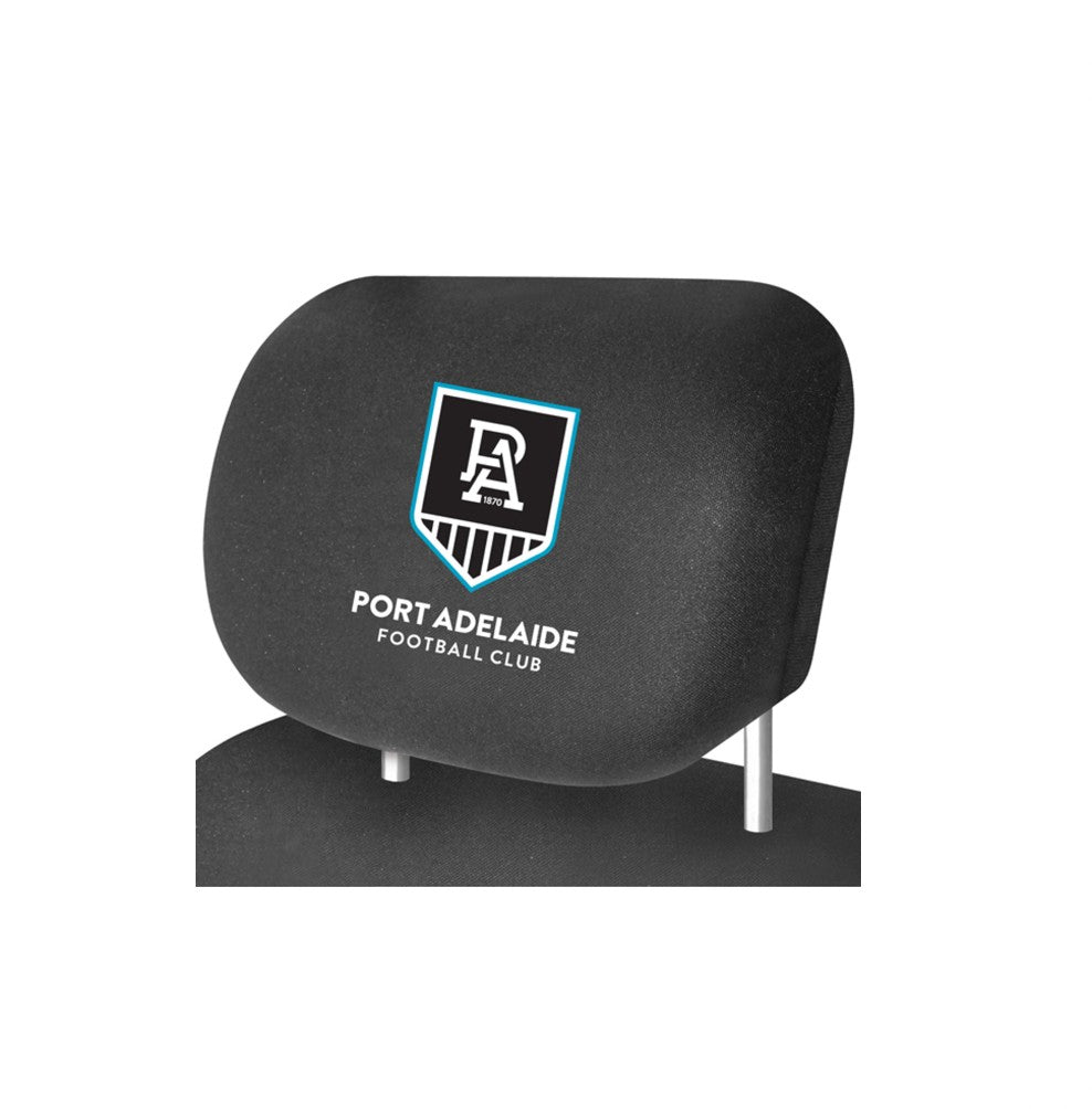 AFL HEAD REST COVER PAIR PORT ADELAIDE