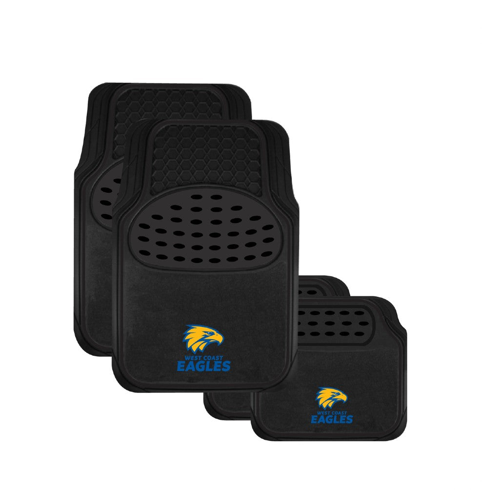 AFL CAR FLOOR MAT SET 4 WEST COAST EAGLES