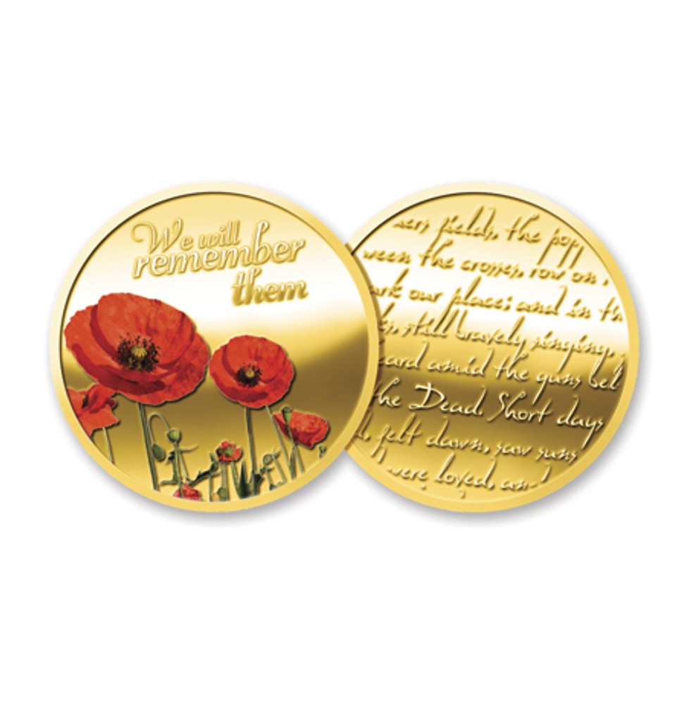 GOLD PLATED POPPY MEDALLION