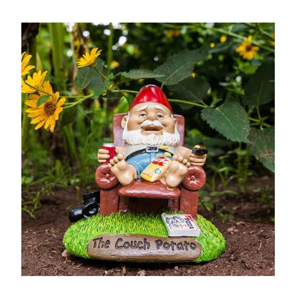 COUCH POTATO GARDEN GNOME