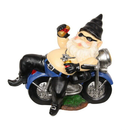 BIKER GNOME WITH BEER