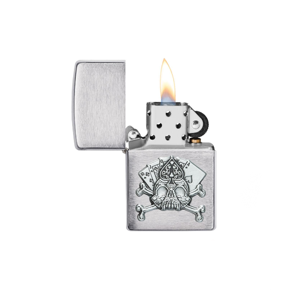 CARD SKULL EMBLEM ZIPPO