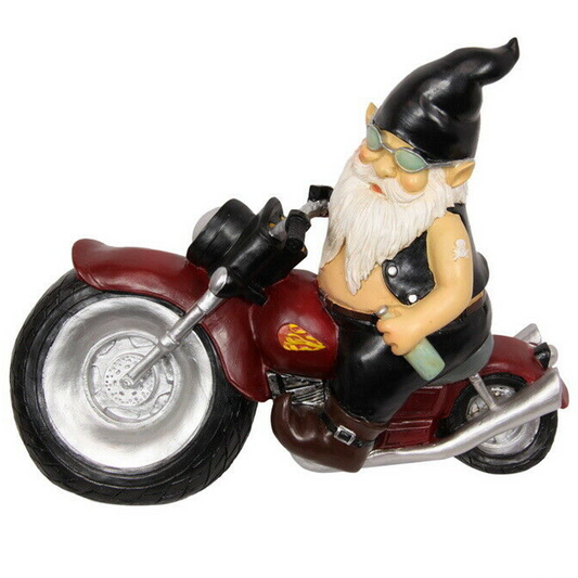 BIKER GNOME ON BIKE