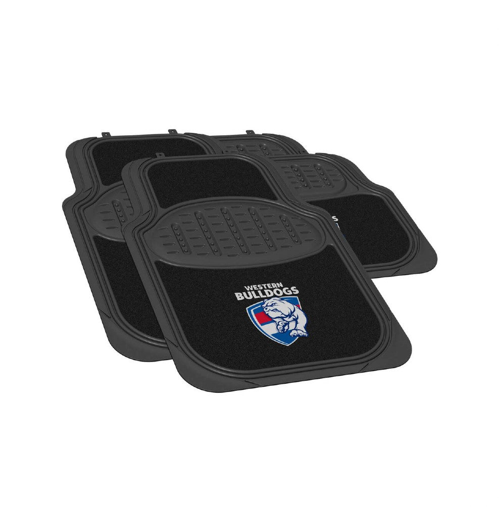 AFL CAR FLOOR MAT SET 4 WESTERN BULLDOGS