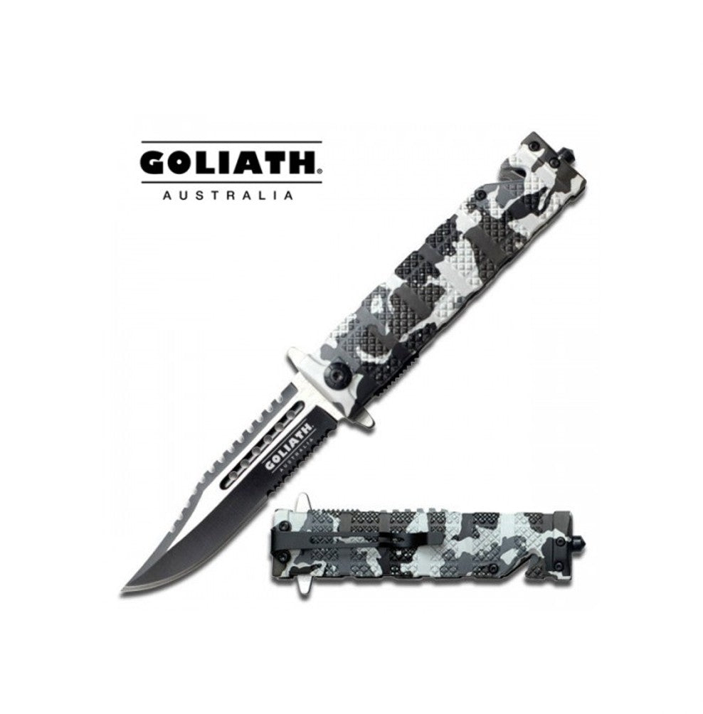 GOLIATH SNOW CAMO FOLDING KNIFE