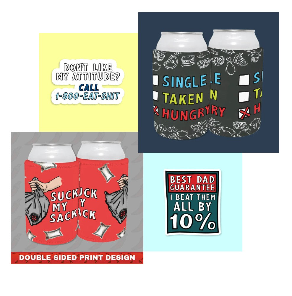 STUBBY HOLDERS AND STICKERS