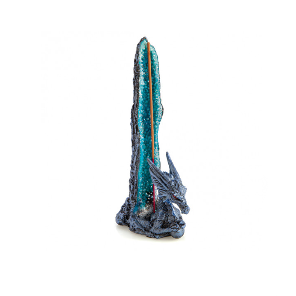 BLUE STANDING CRYSTAL DRAGON INCENSE BURNER