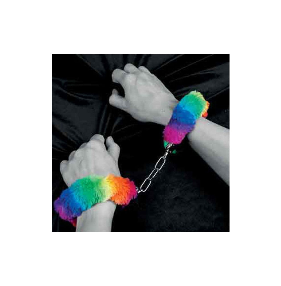 RAINBOW FLUFFY HANDCUFFS