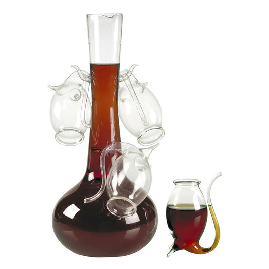 PORT DECANTER AND 4 SIPPERS
